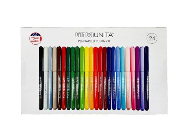 TINTA UNITA Pennarelli Punta 2.8 Confezione da 24 Colori