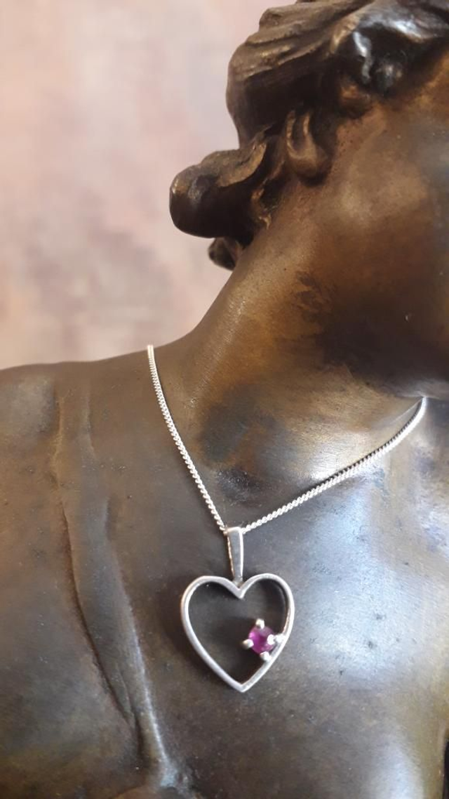 Pendentif rubis, argent 925