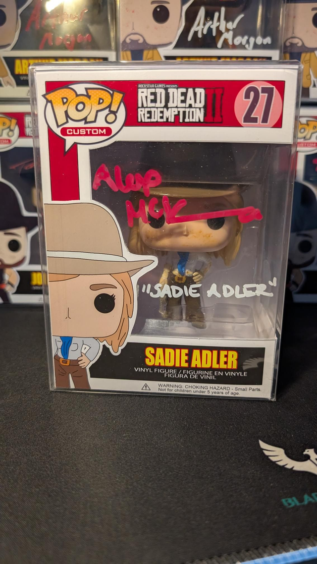 Custom Funko Pop Red Dead Redemption Sadie Adler Signed by Alex McKenna with Monopoly Events COA 
