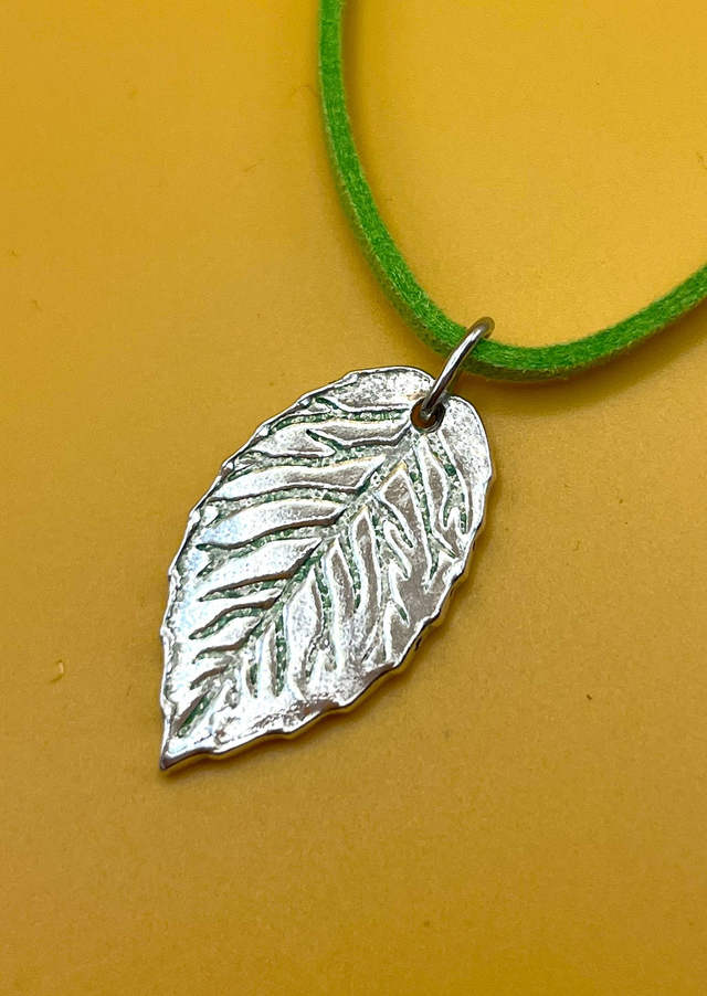 Whispering Leaf Pendant - Reversible Nature-Inspired