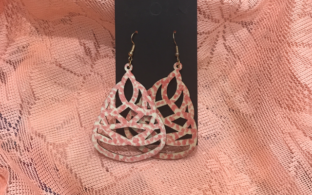 Orange Wood Dangling Earrings- SWDE19