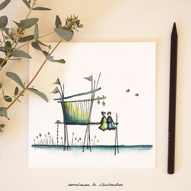 Carte &quot;Cabane sur pilotis&quot;