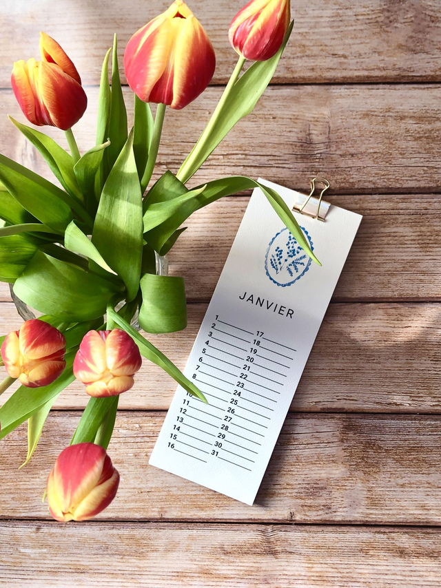 Calendrier d'anniversaire fleuri