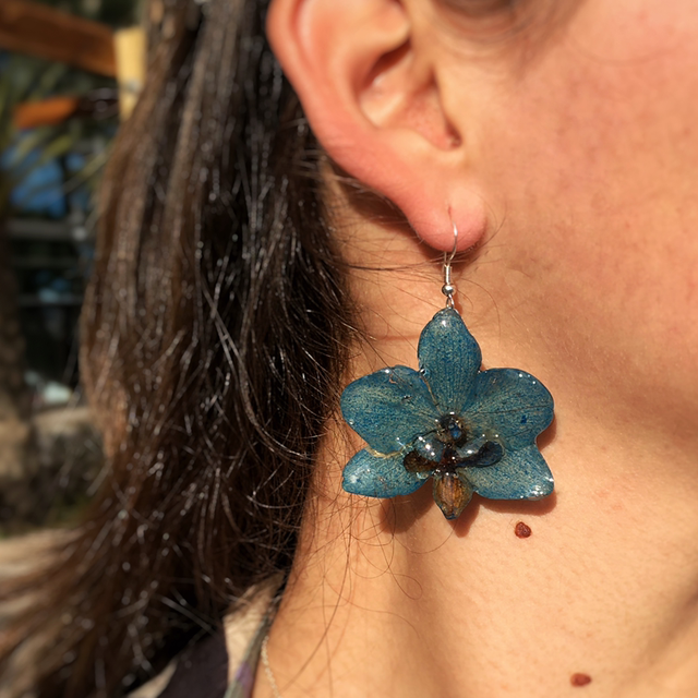 Butterfly Blue Orchid Earrings 