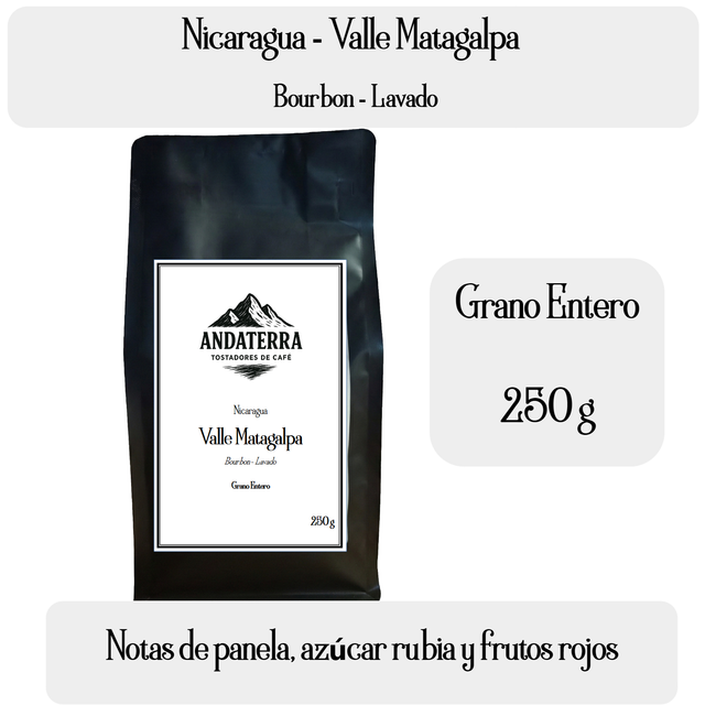 Café Nicaragua Grano Entero 250 g Lavado Tueste Medio