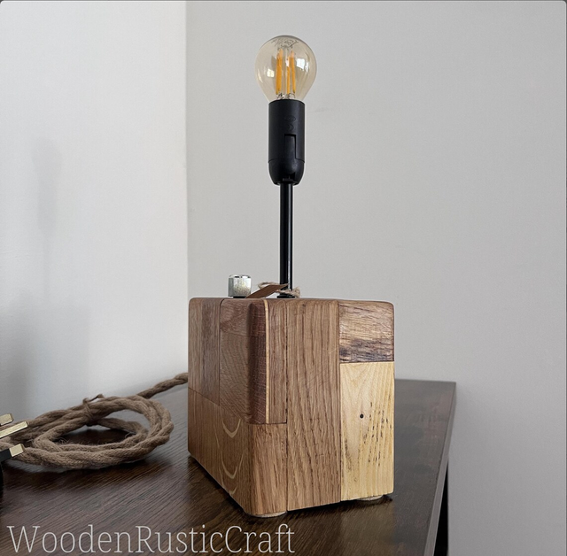 Oak Lamp Base Made from Offcuts