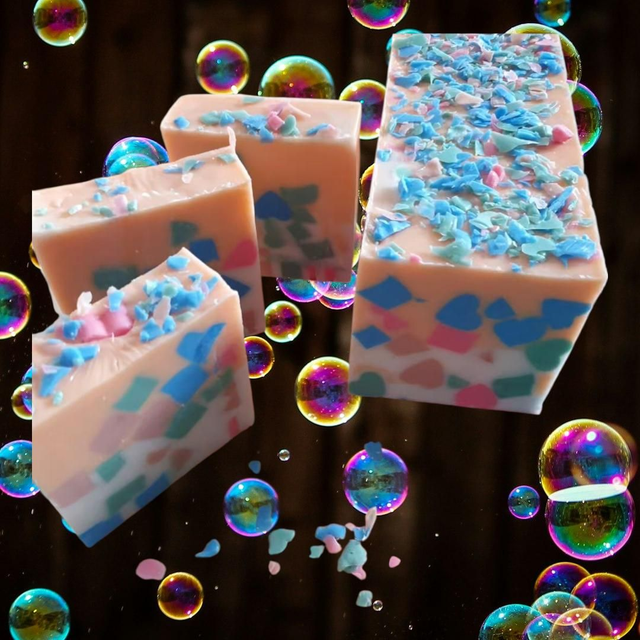 Hearts &amp; Confetti Mint &amp; Rhubarb goats milk soap