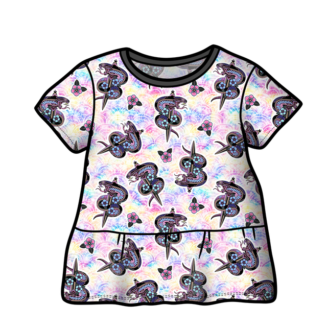 Dreamweaver 'Snake Tattoo' Peplum Top