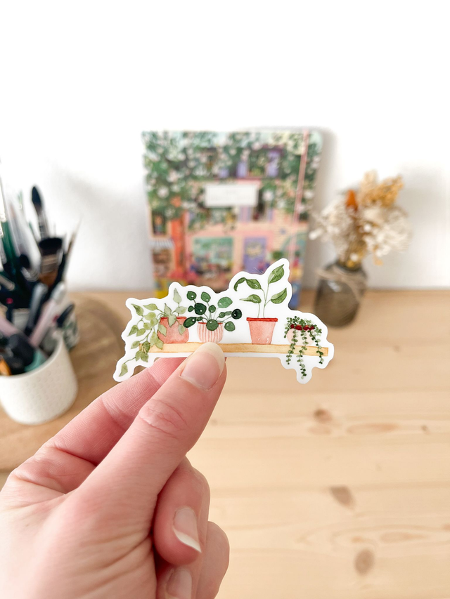 Sticker vinyle Etagère de plantes