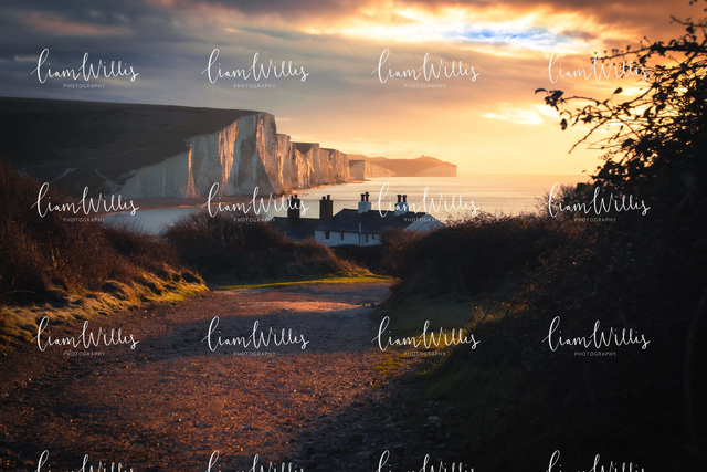 Golden Cuckmere Cottages Print