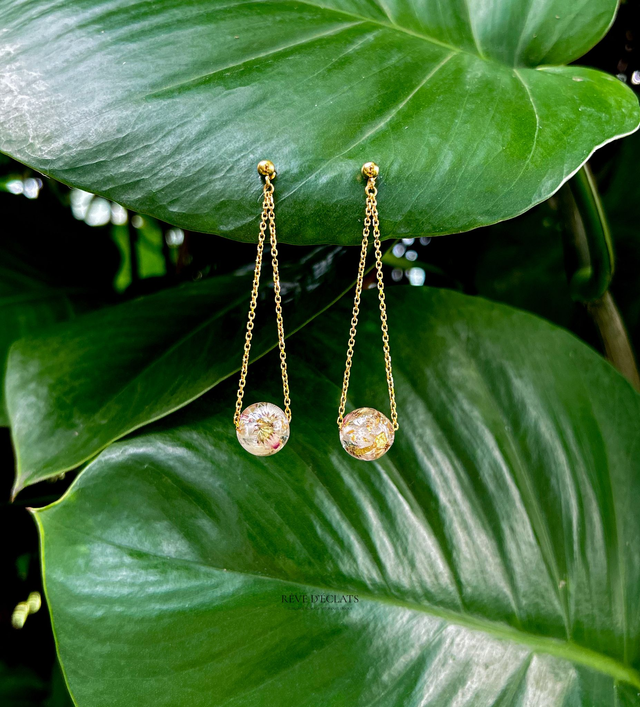 Boucles d'oreilles - Fleurs de radié albumine