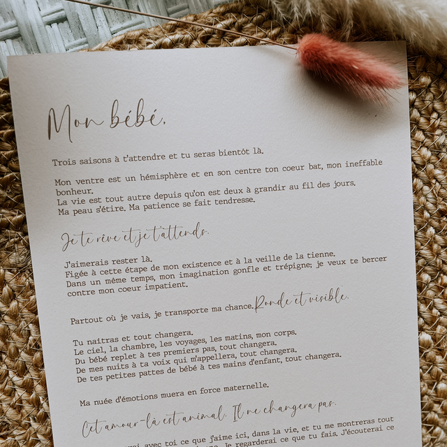 Affiche « mon bébé »