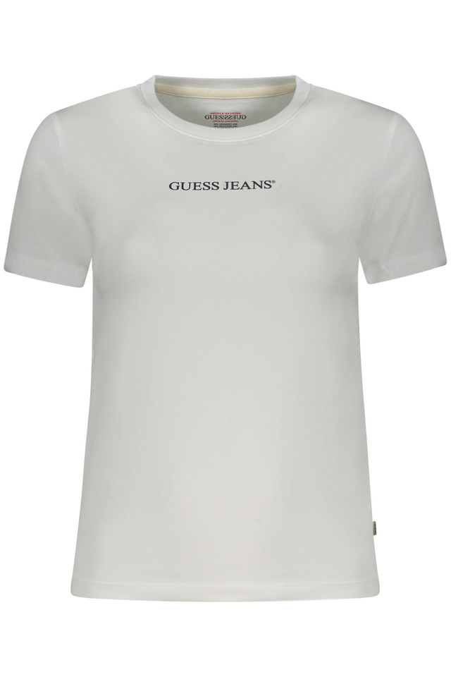 10620GUESS JEANS T-SHIRT MANICHE CORTE DONNA BIANCO