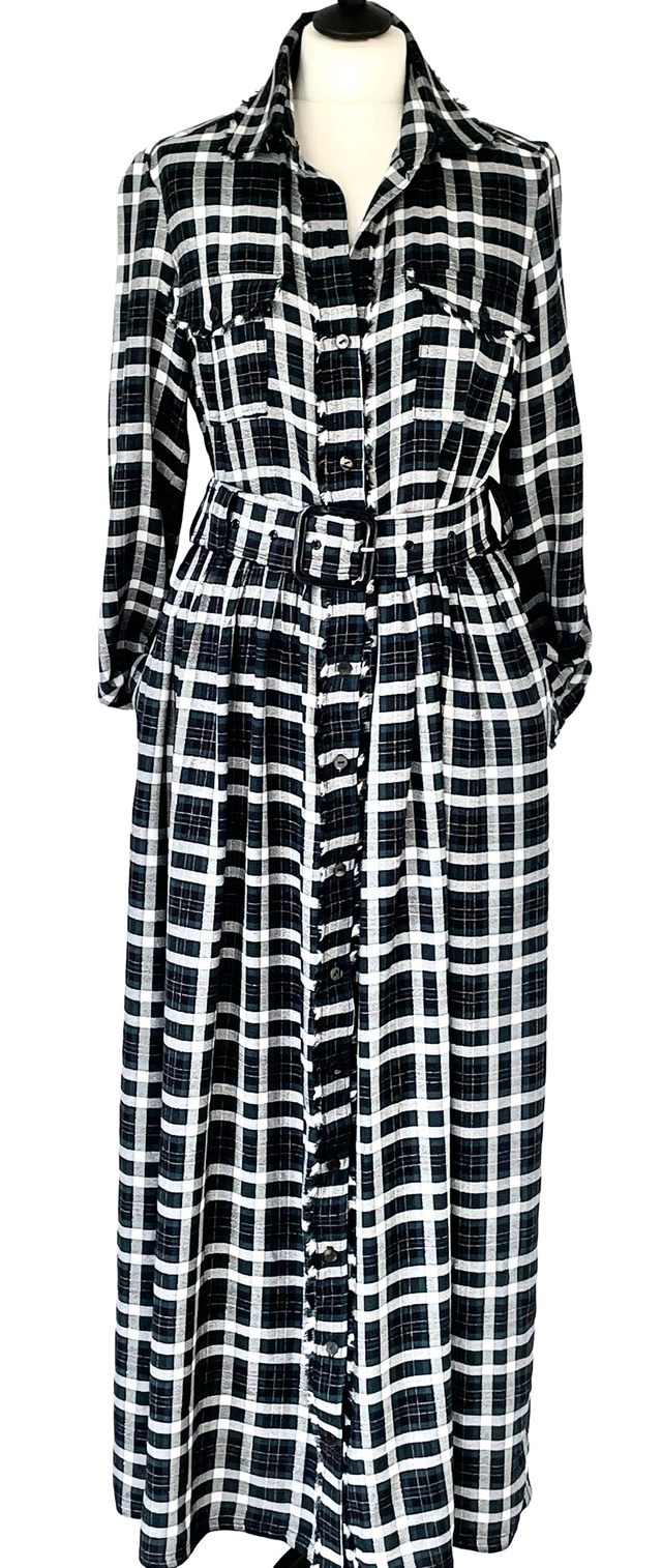 Robe tartan vert &amp; noir - taille 40 (fr)