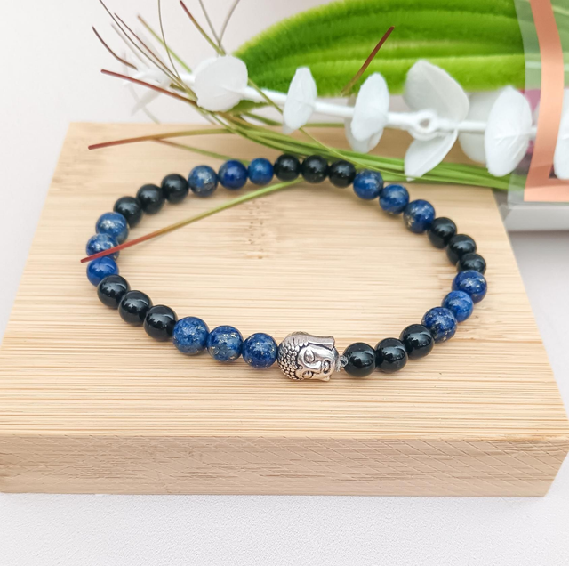 Bracelet Lapis Lazuli & Tourmaline Noire – Protection & Vérité Intérieure
