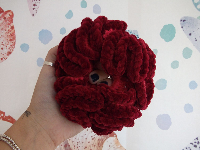 Pink and Burgundy Scrunchie
