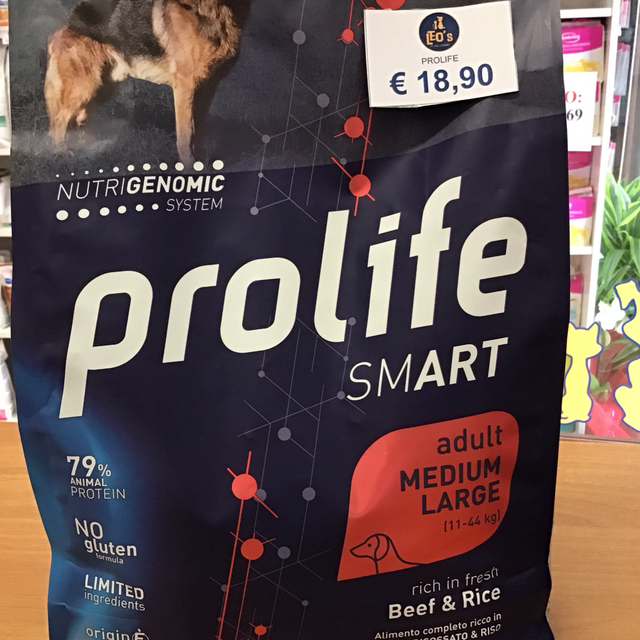 PROLIFE DOG SMART ADULT MEDIUM LARGE MANZO FRESCO E RISO 2,5KG 