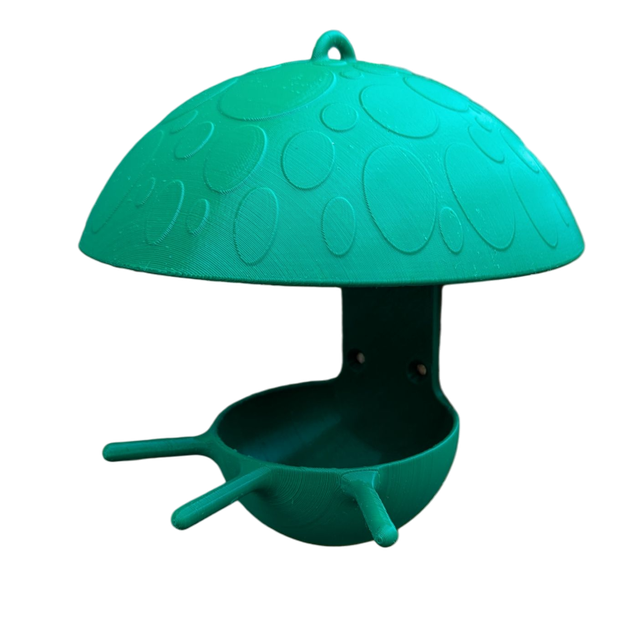 Mangeoire à oiseaux de la nature à suspendre ou murale en forme de champignon