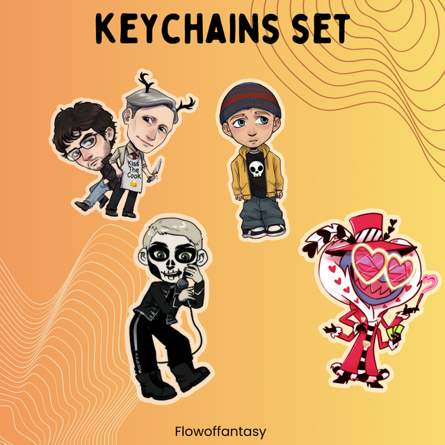 Set of 4 Keychains
