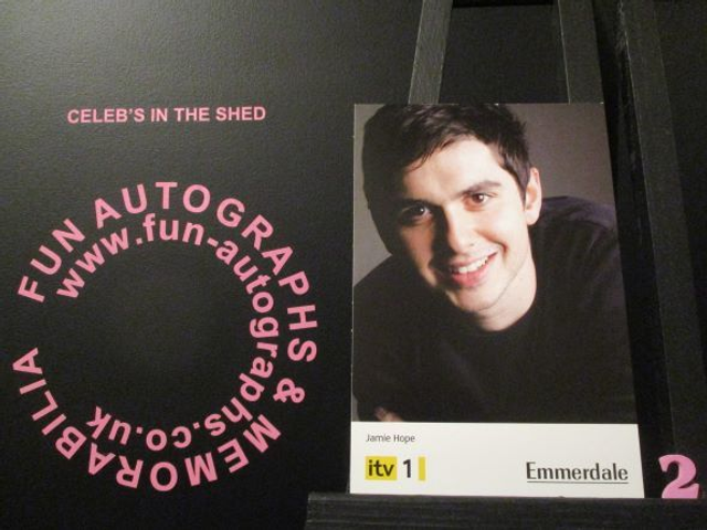 Alex Carter (Jamie Hope) Original Emmerdale Yellow &amp; Black Itv1 Logo Cast Card (2)(SEE PIC)