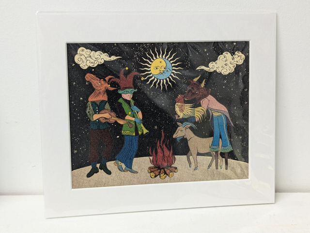 &#039;Mummers &amp; Musicians&#039; - Art Print by Jonathan Hackett 