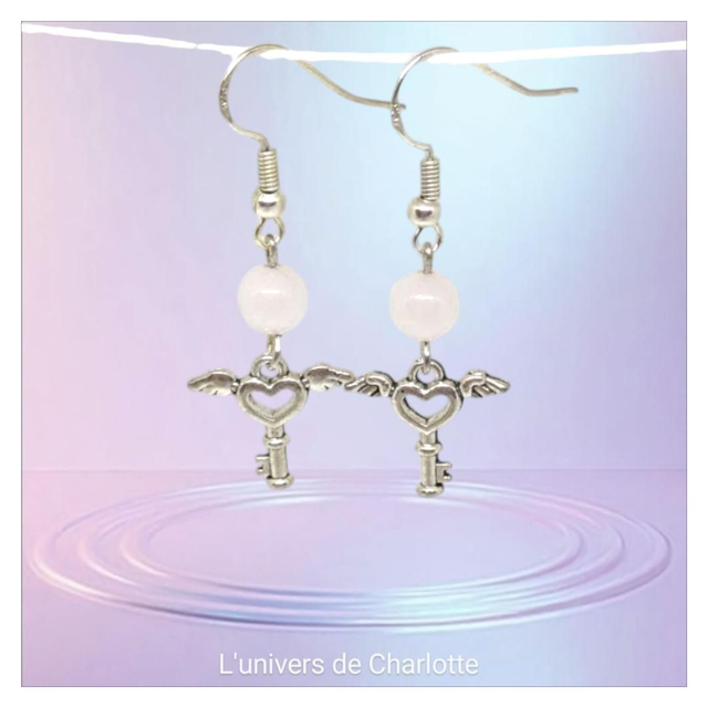Boucles d'oreilles "Quartz rose" BO-037