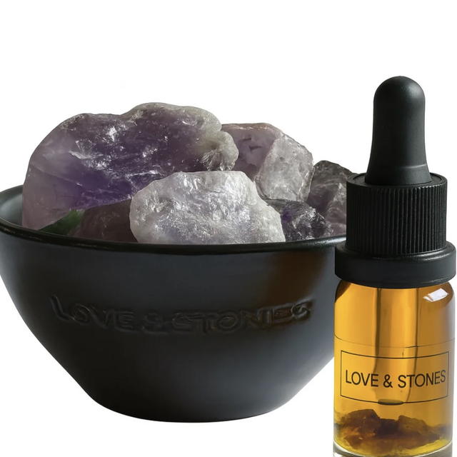 Mini raw diffuser CALM AMETHYST BLACK CERAMIC