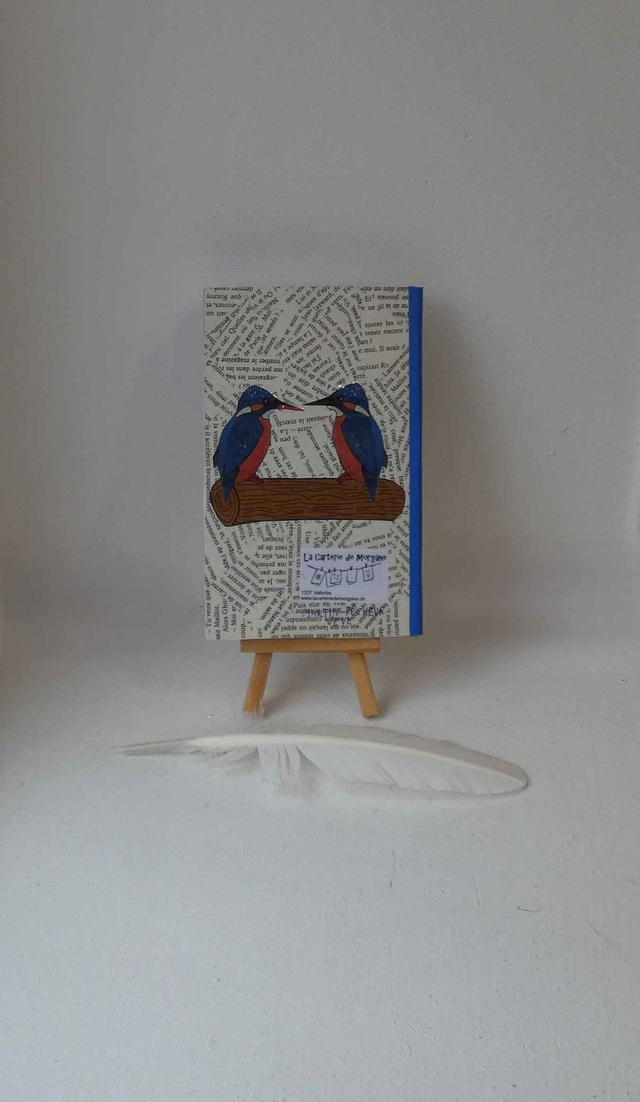 La réunion des martins-pêcheurs du petit carnet quadrillé