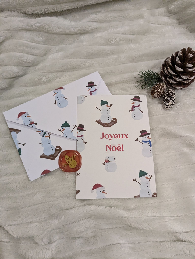 Carte de noël Bonhomme de neige