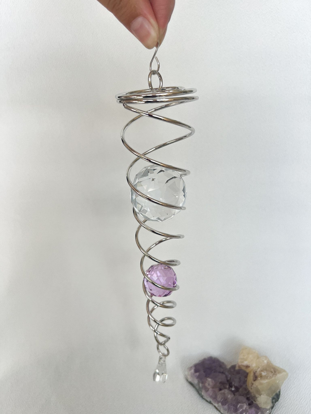 Captador De Energia Espiral com Cristais de Vidro