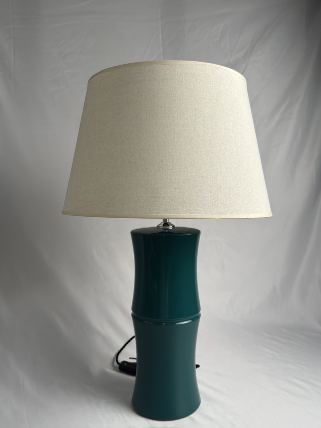 LAMPARA DE CERAMICA BAMBU CON PANTALLA