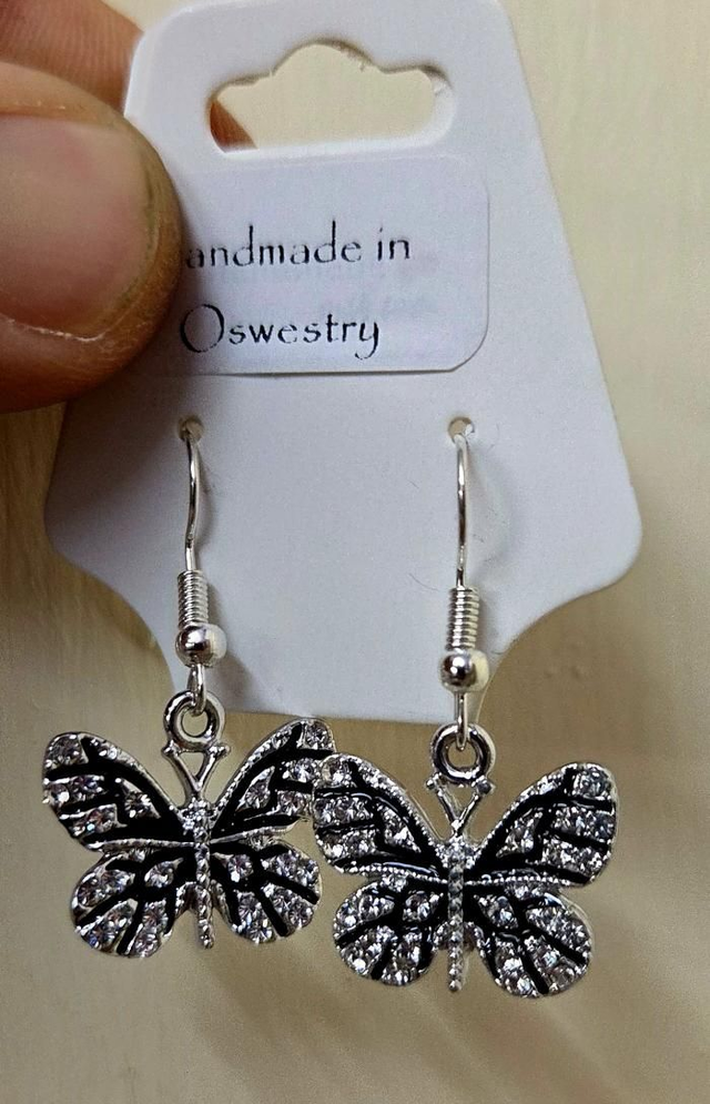 Silver Plated Butterfly Earrings (nickel free)