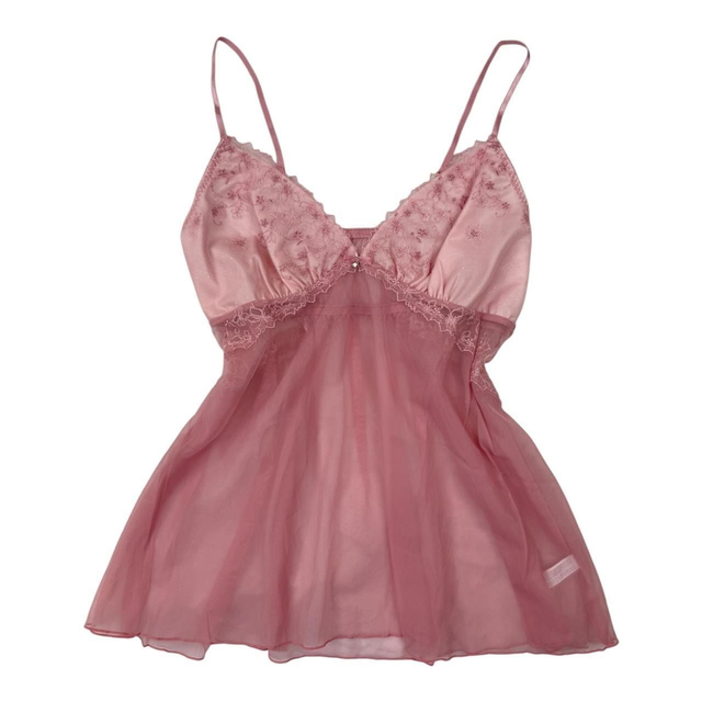 Pink Princess Embroidered Cups cami small-medium 