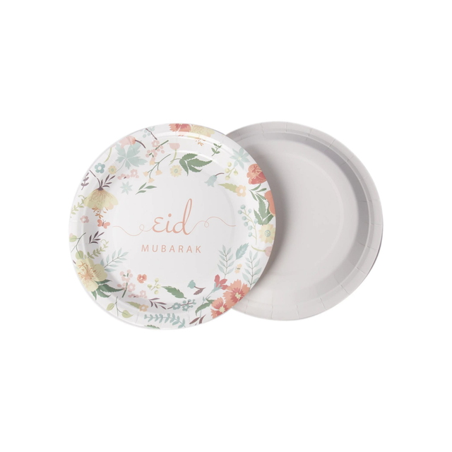 Eid Plate - Flower design - Pack of 10