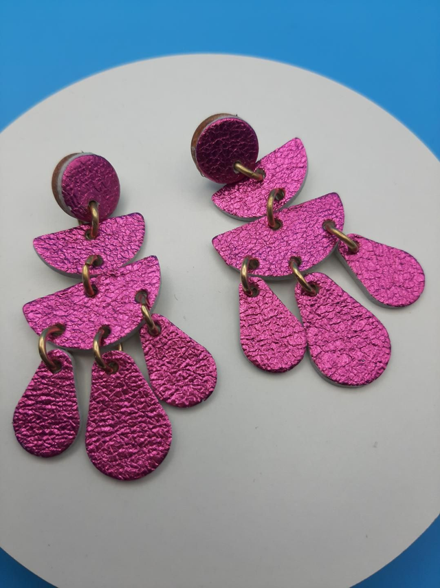 SALE! Chandelier style earrings - metallic purple