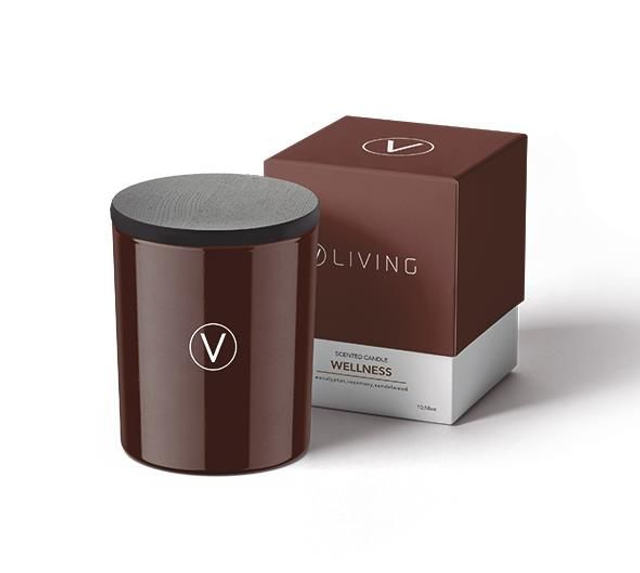 Geurkaars “Wellness” – soja, met eucalyptus, rozemarijn &amp; sandelhout