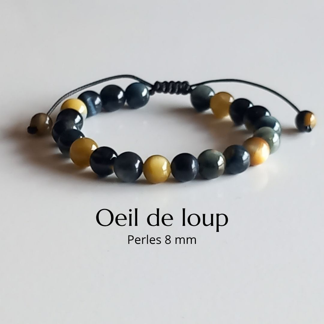 Bracelet ajustable en Oeil de loup