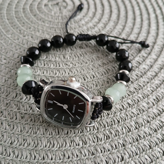 Dames horloge Aventurijn met Onyx (1.203)