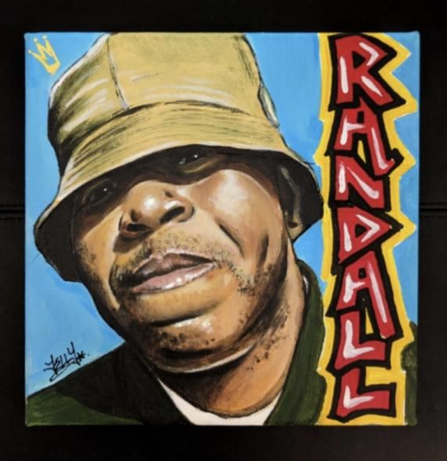 Dj Randall painting on canvas