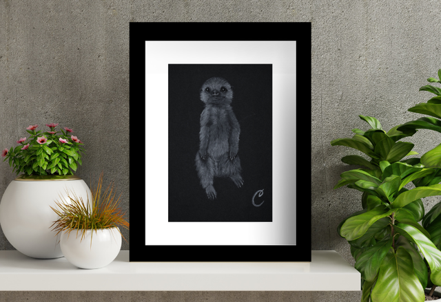 Aquarelle Bébé Suricate - Œuvre Originale et unique