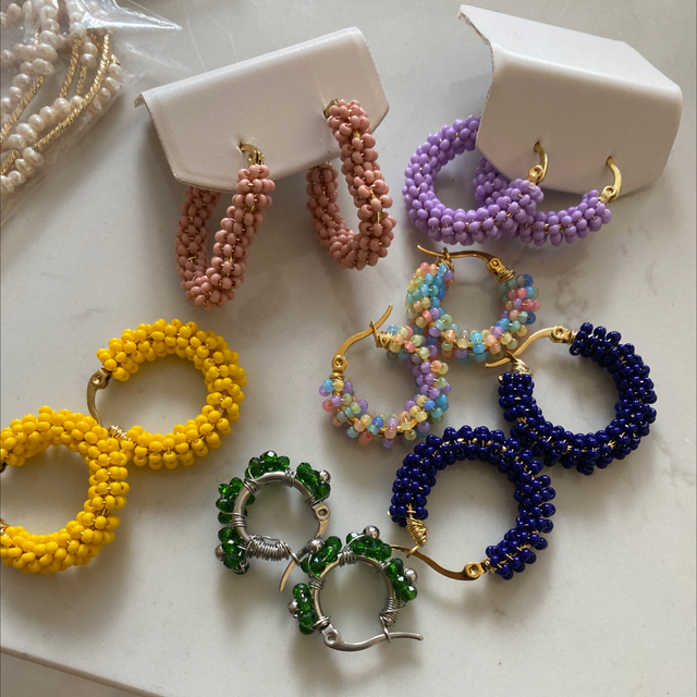 Beaded Hoops