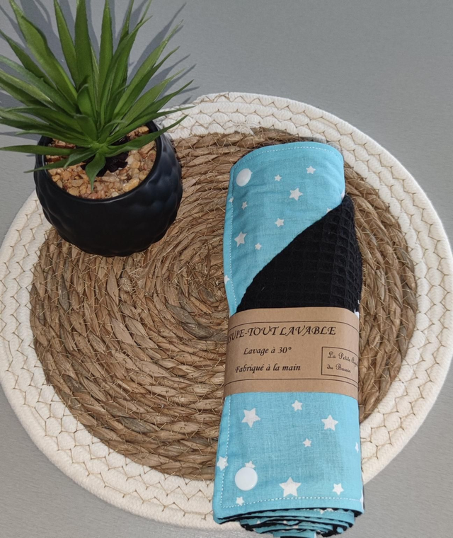 Essuie tout lavable bleu étoile 