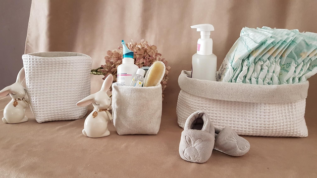 Trio de paniers nid d'abeilles blanc (2 modèles au choix)