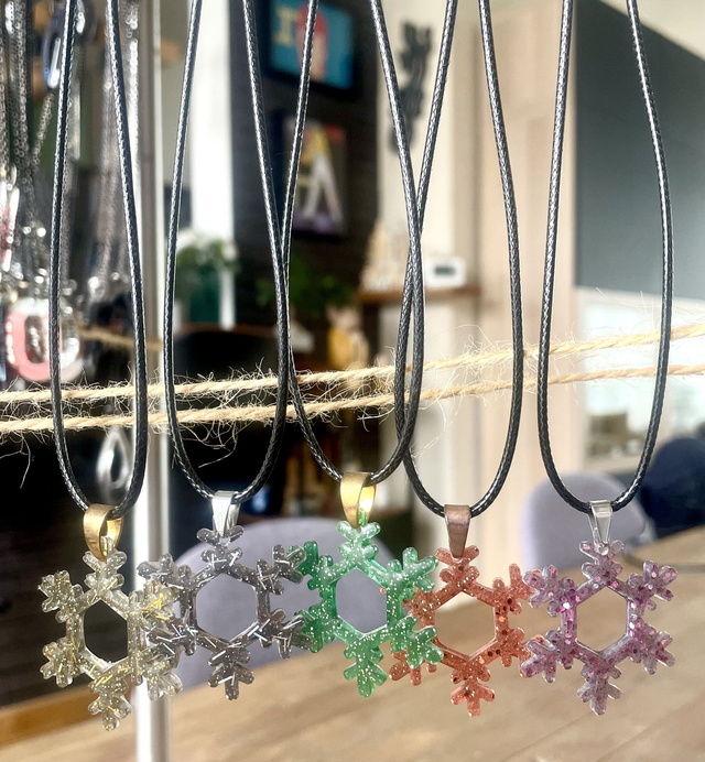 Collier Lacet Glitter Flocon