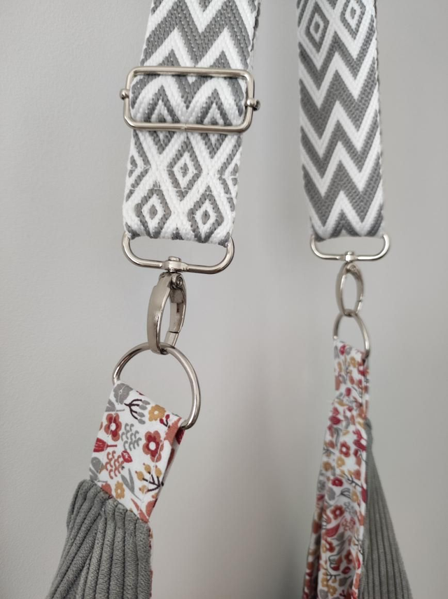 Sac cabas velours côtelé ORI GRIS