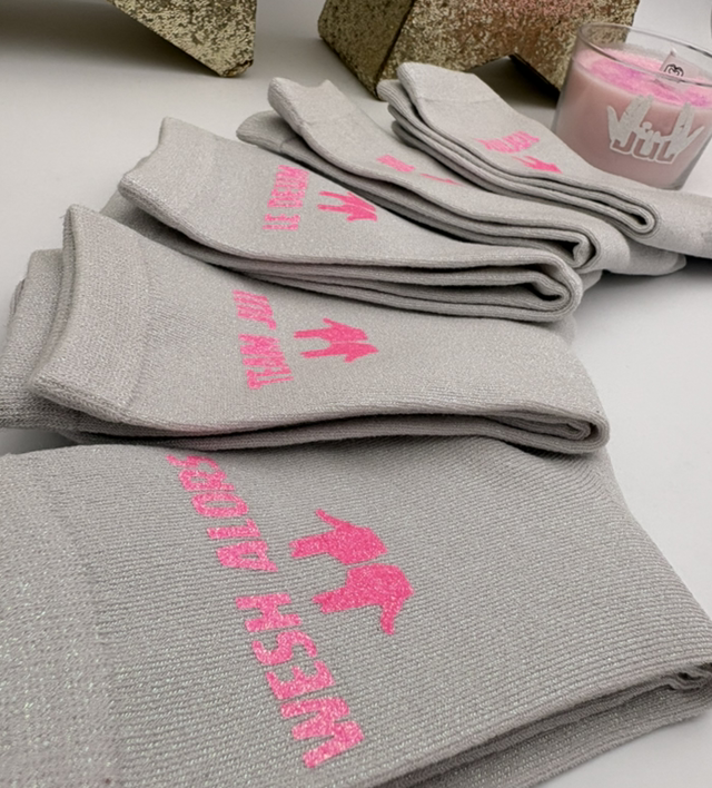 Chaussettes a paillettes gris irridescent jul phospho 