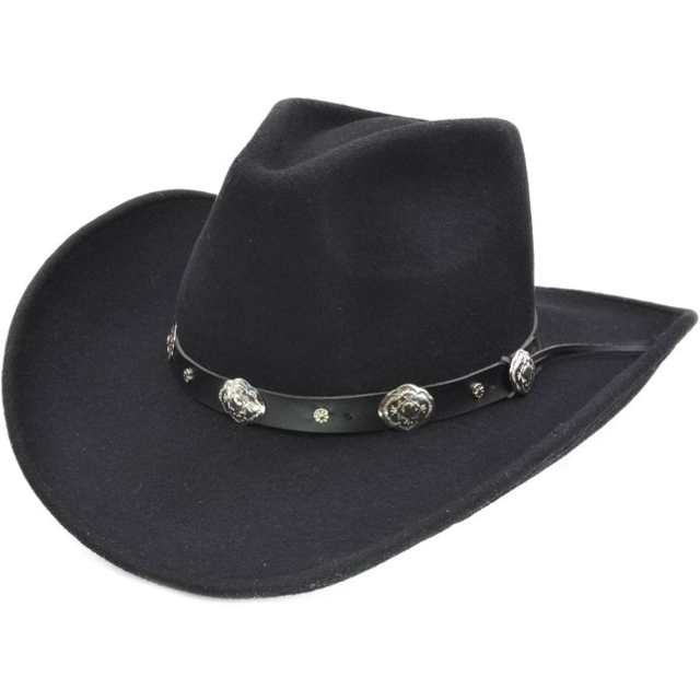 Black Cowboy Hat with Hatband