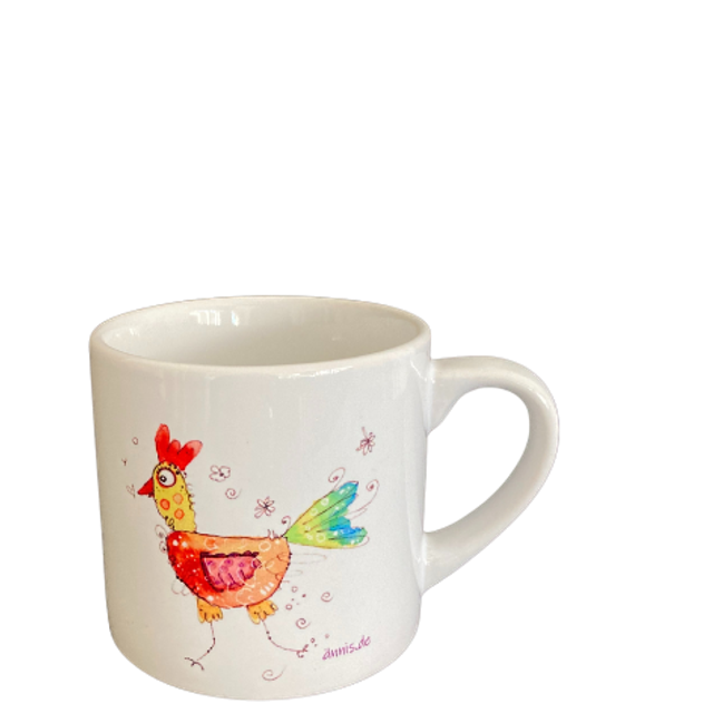 Keramiktasse "Hühnerdame"