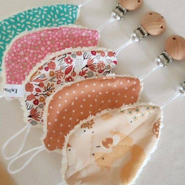 Attaches tétine coton imprimé