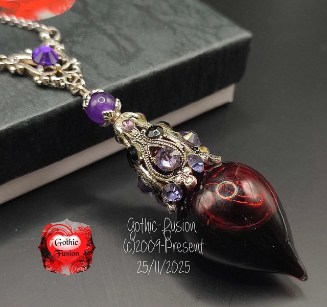 Amethyst XL Purple Vampire Vial Necklace